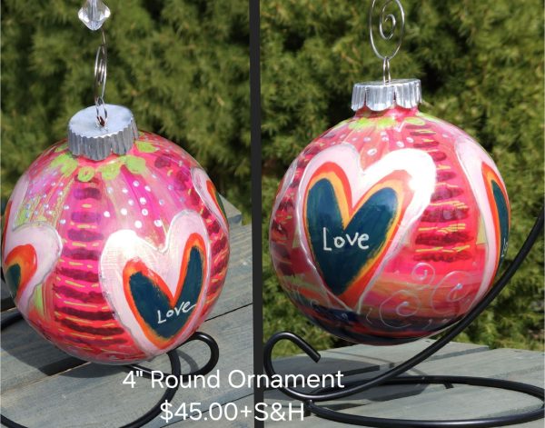 4 in heart ornament