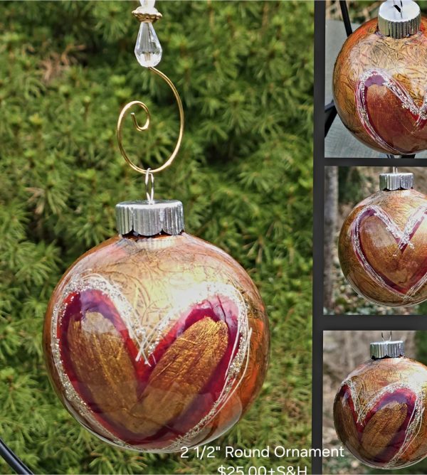 metallic heart round